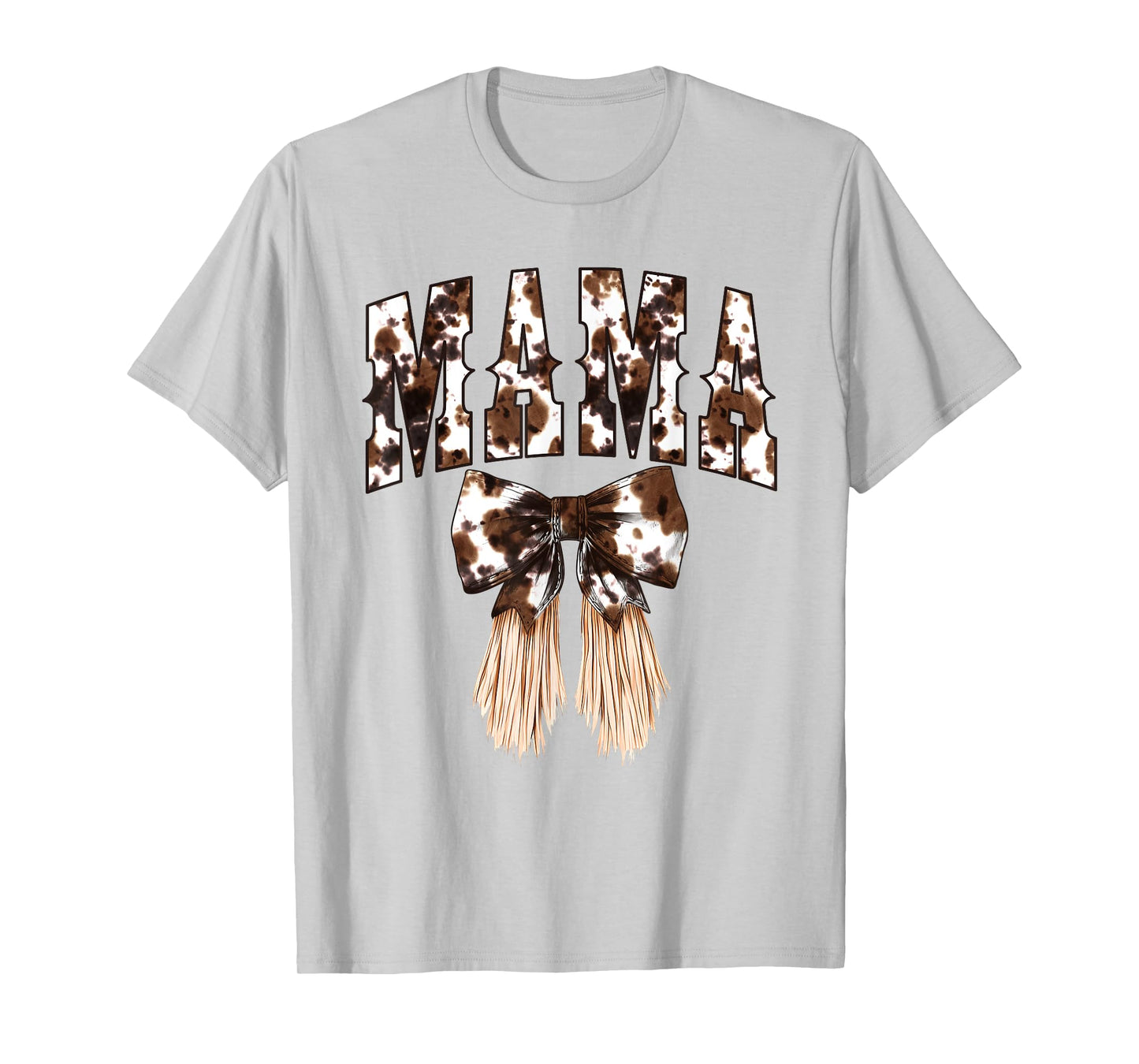 Vintage Western Cow Print Mama Coquette Bow Country Mom T-Shirt