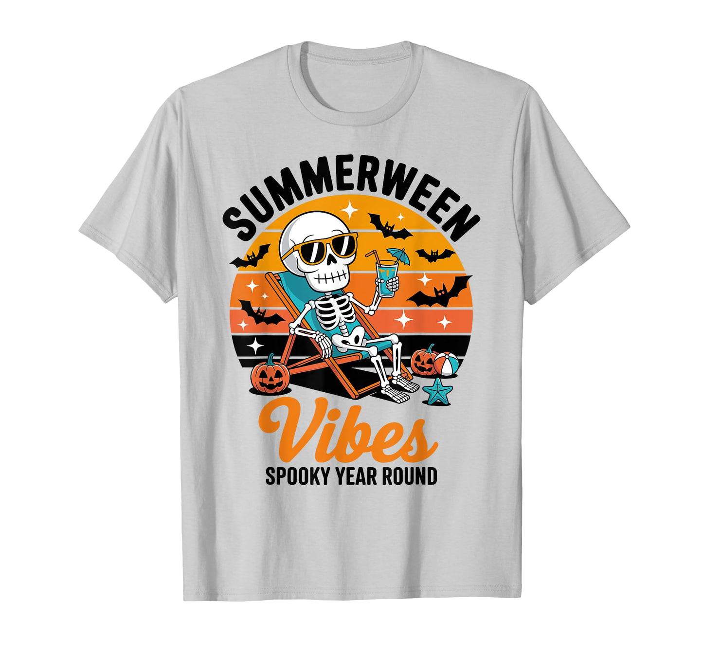 Summerween Vibes Spooky Year Round Halloween Spooky Summer T-Shirt