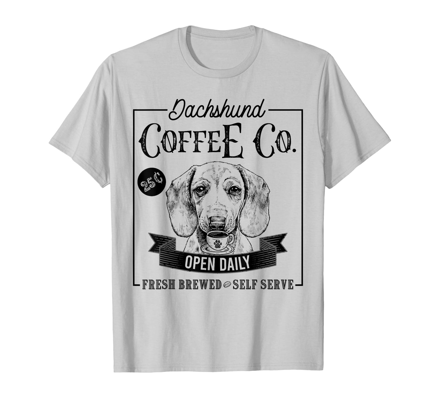 Retro Dachshund Coffee Funny Wiener Dog Mom Coffee Lover T-Shirt for Men Women Kids