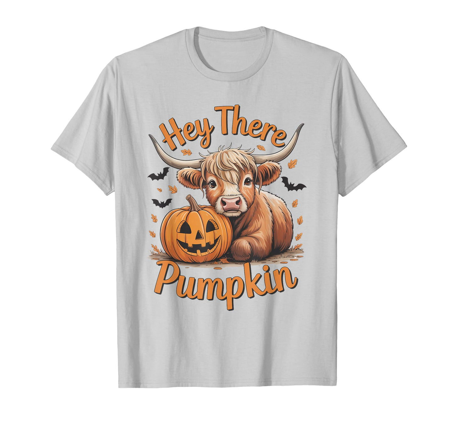 Hey There Pumpkin Halloween Highland Cow Lover Cow Farm T-Shirt