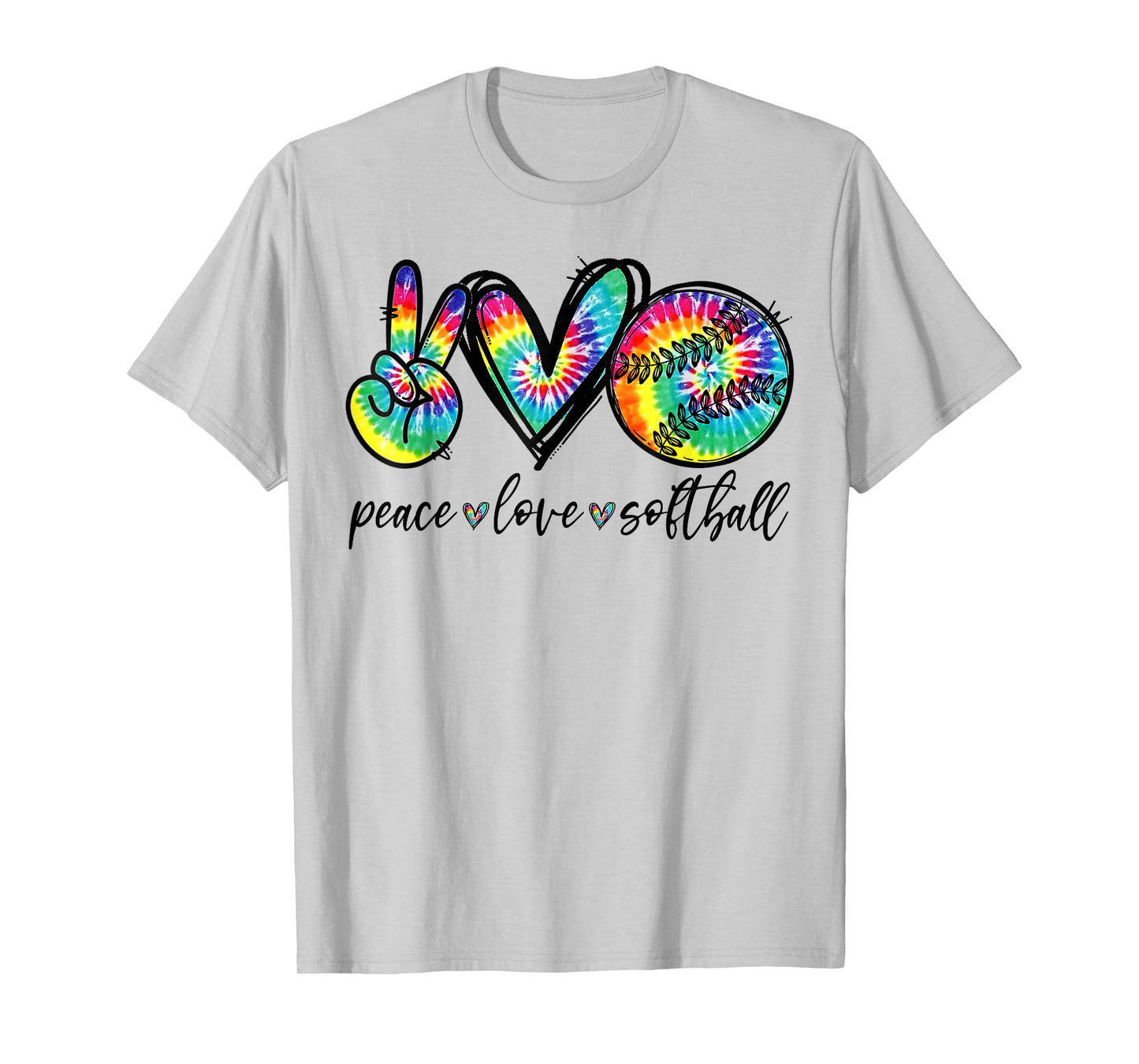 Peace Love Softball Tie Dye Funny Softball Lovers T-Shirt