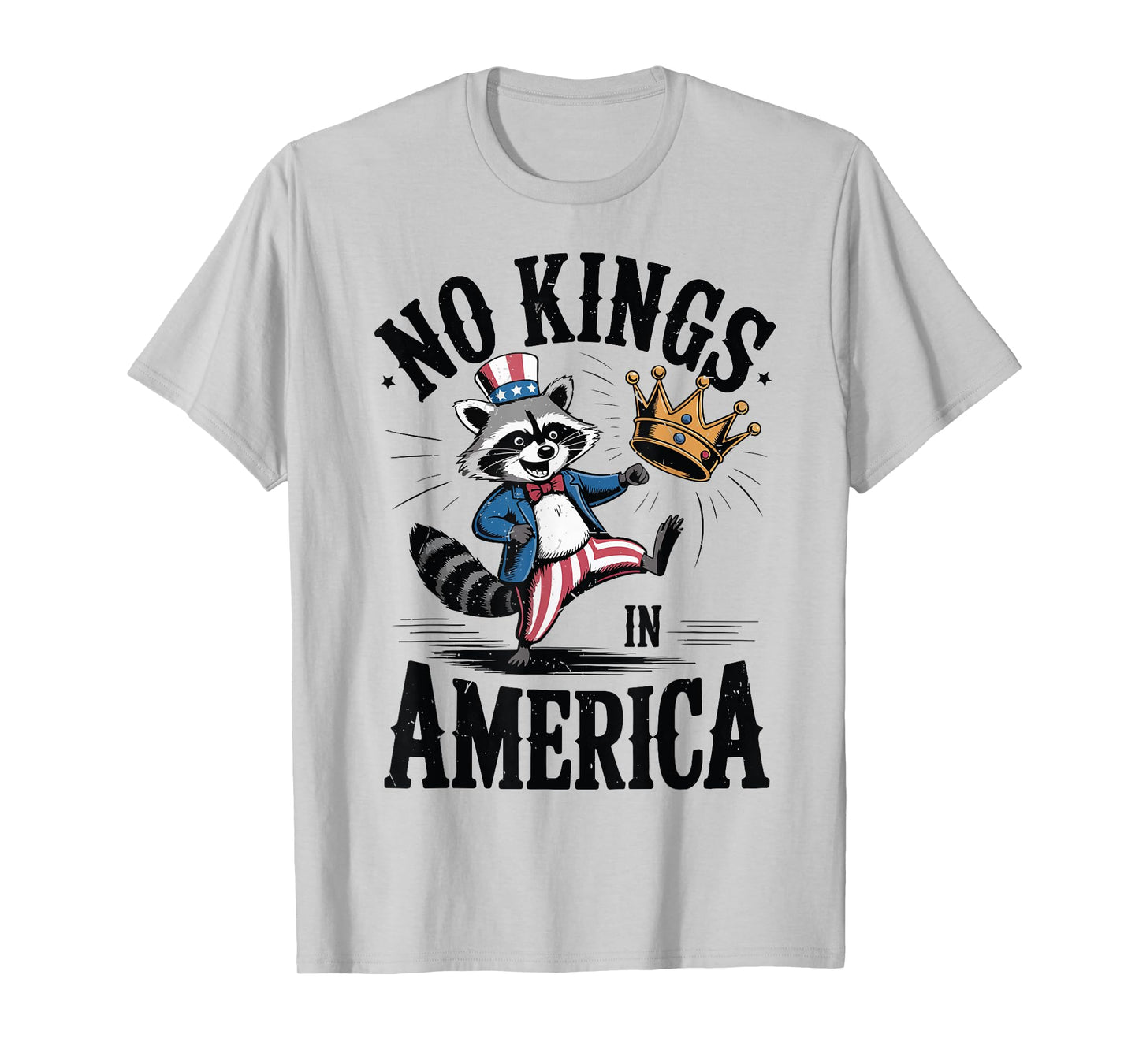 Toddler No Kings America Funny Raccoon 4th July Trash-Panda T-Shirt