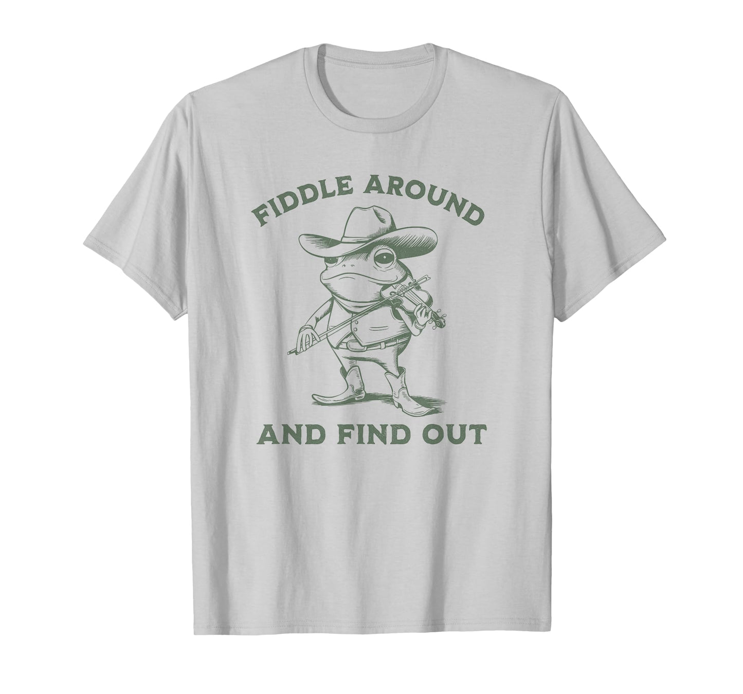 Funny Frog Fiddle Around and Find Out Cowboy Country Music T-Shirt
