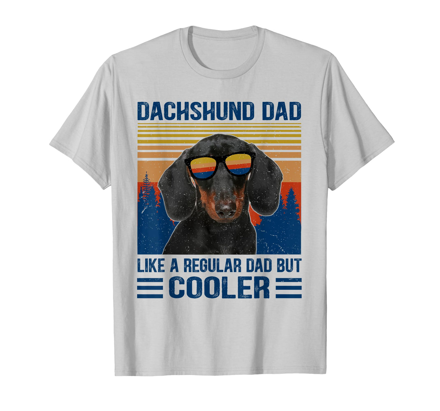Vintage Dachshund Dad Like A Regular Dad But Cooler Funny T-Shirt