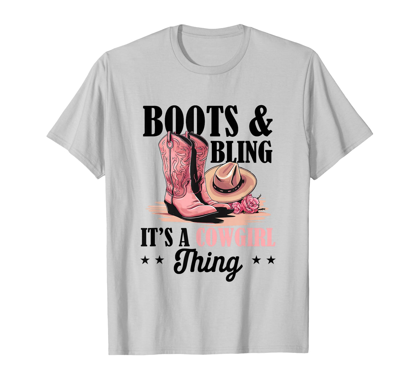 Rodeo Western Country Southern Cowgirl hat - Boots & Bling T-Shirt