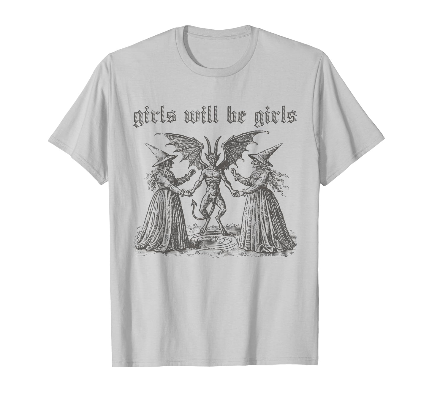 Girl Will Be Girls Witch Halloween Funny Witchy Vibes Women T-Shirt