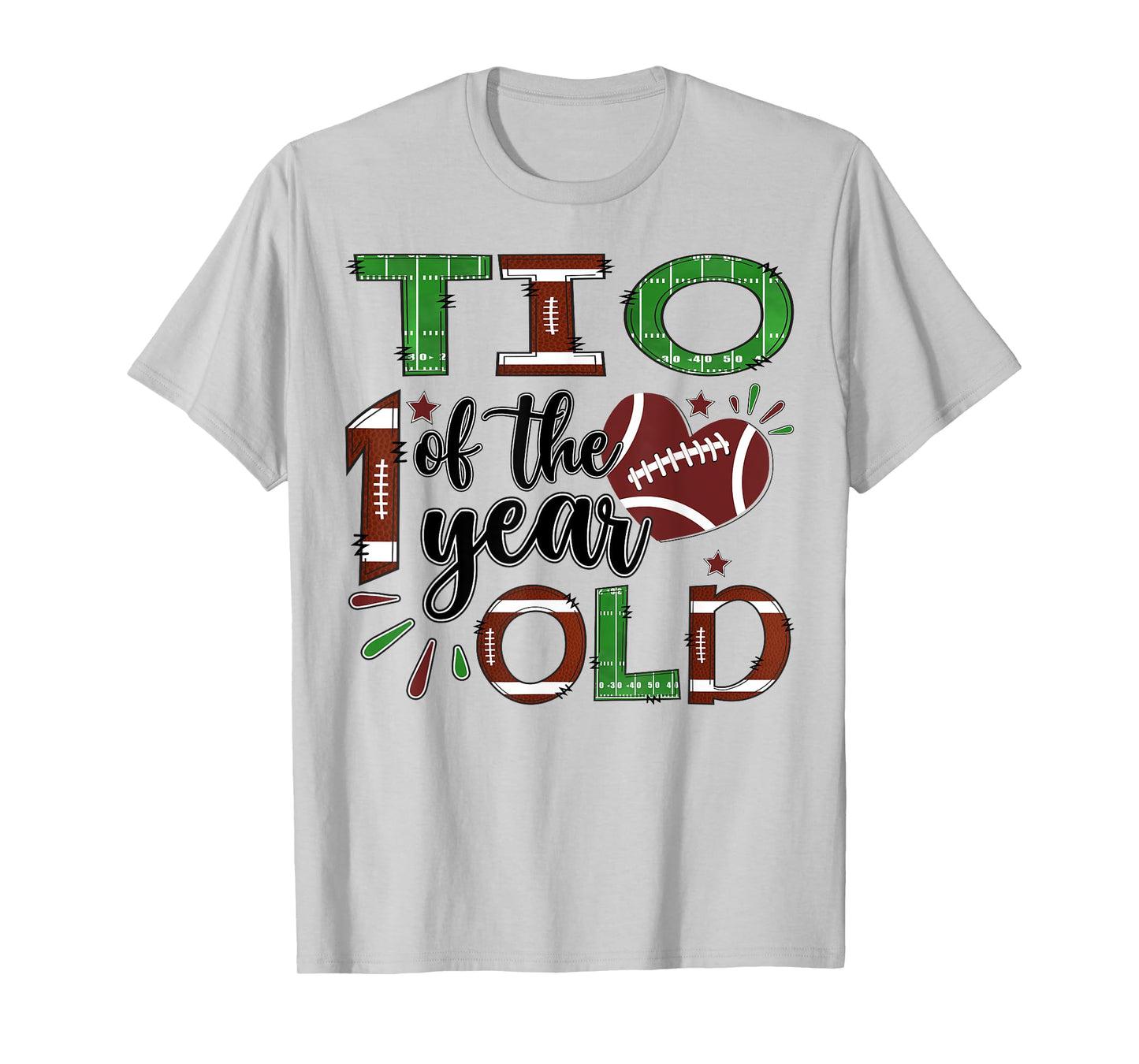 Tio Of The 1 Year Old Football 1St Year Down Birthday T-Shirt