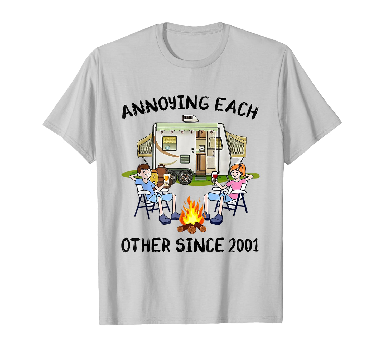 Annoying Each Other Since 2001 RV Van Campfire Couple T-Shirt