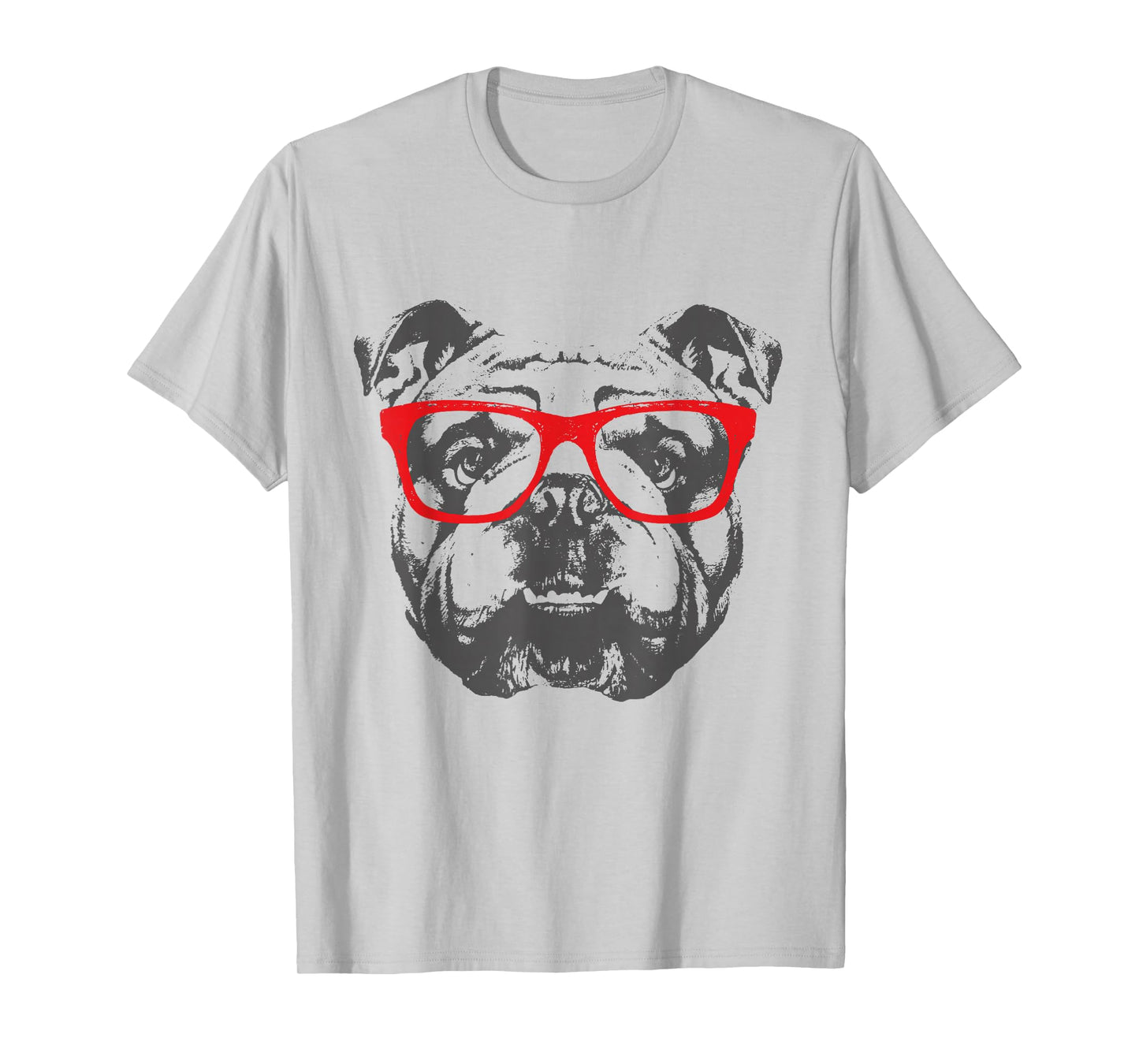 English Bulldog with red Sunglasses Style and Design T-Shirt