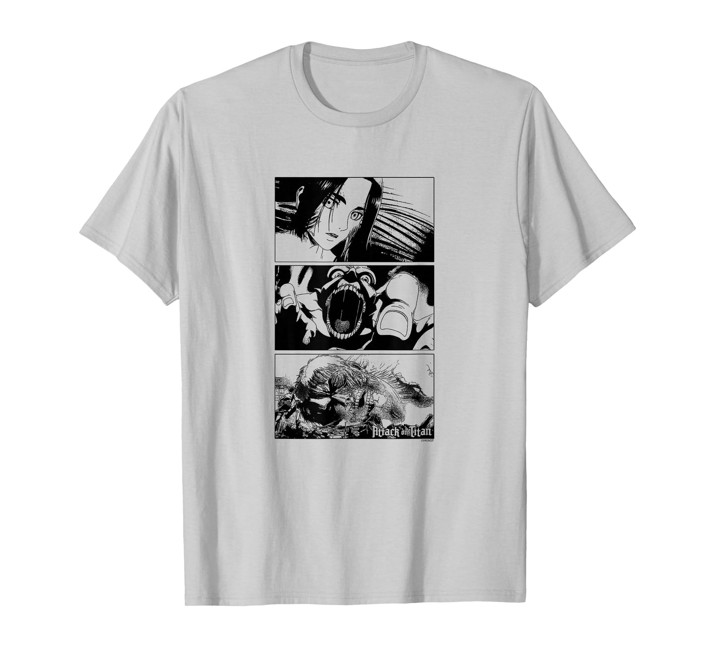 Attack on Titan Season 3 Stacked Scenes Black and White T-Shirt