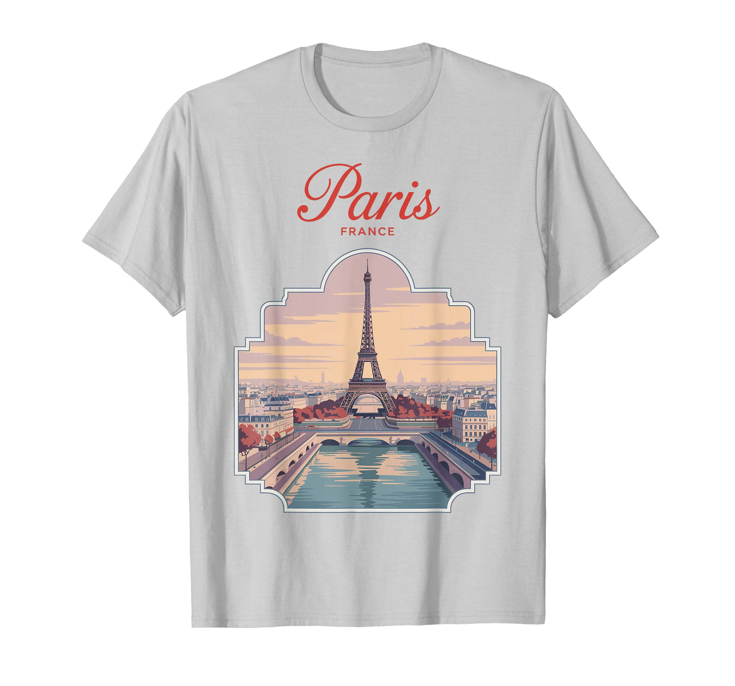 Paris Eiffel Tower France Souvenir Travel Poster Art T-Shirt