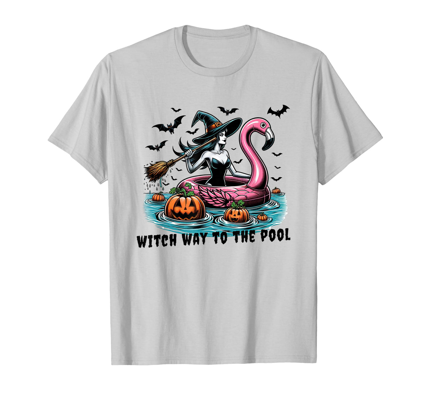 Witch Way To The Pool Funny Summer Autumn Fall Goth Spooky T-Shirt
