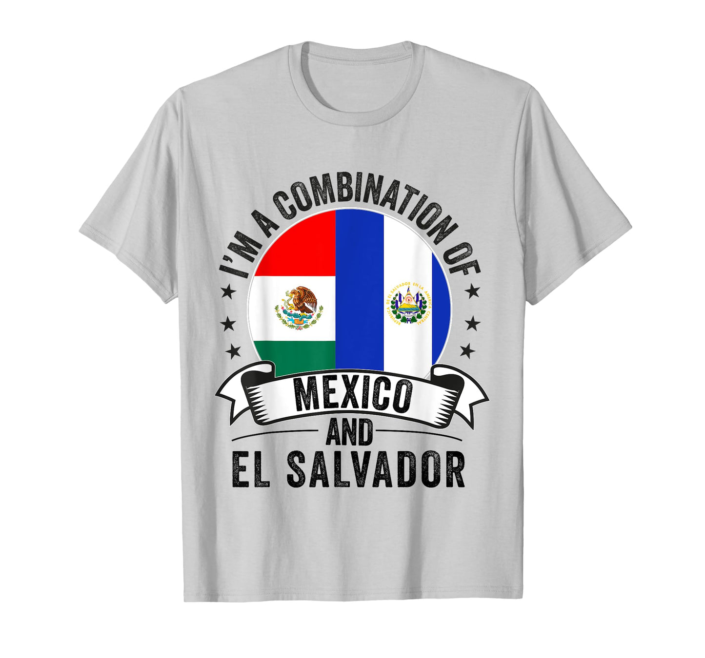 Half Salvadorian Half Mexican flag mexico and Salvadoran T-Shirt