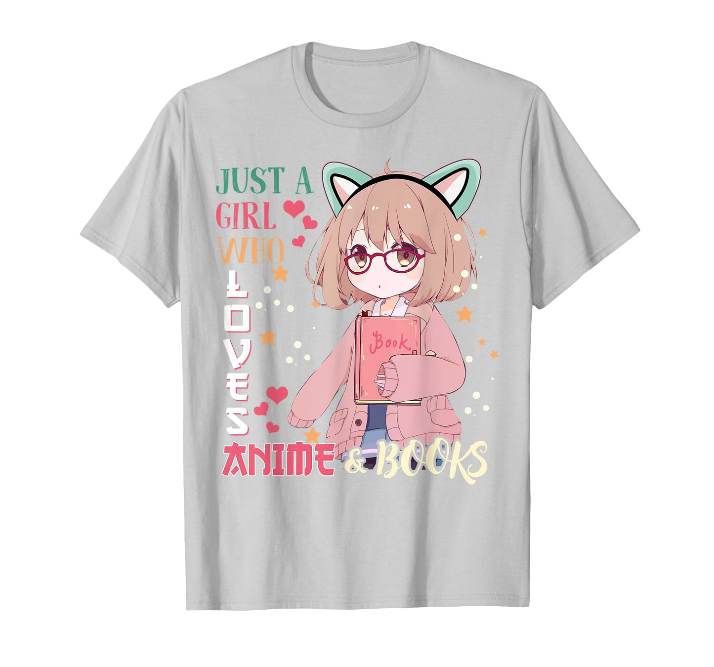 Anime-Shirt Just A Girl Who Love Anime & Books Kids Teenage T-Shirt