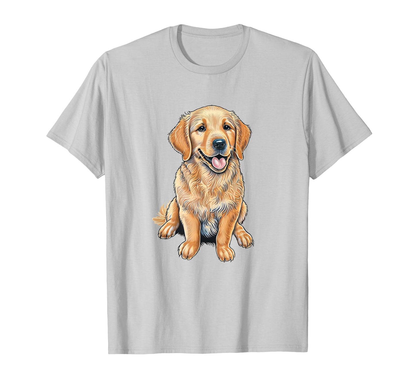 Adorable Golden Retriever Illustration T-Shirt