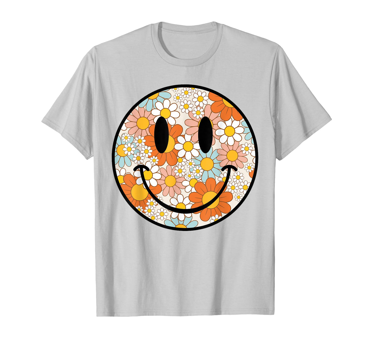 Retro Floral Smile Face Preppy Aesthetic Men Women Kids T-Shirt