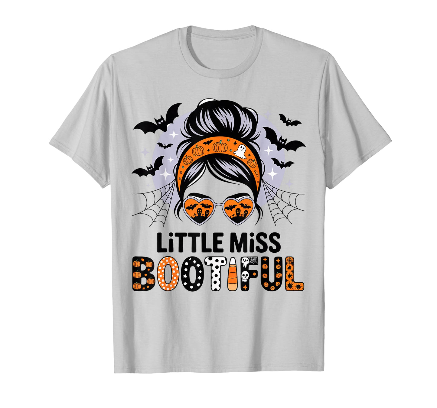 Little Miss Bootiful Messy Bun Halloween Costumes Girl Kid T-Shirt