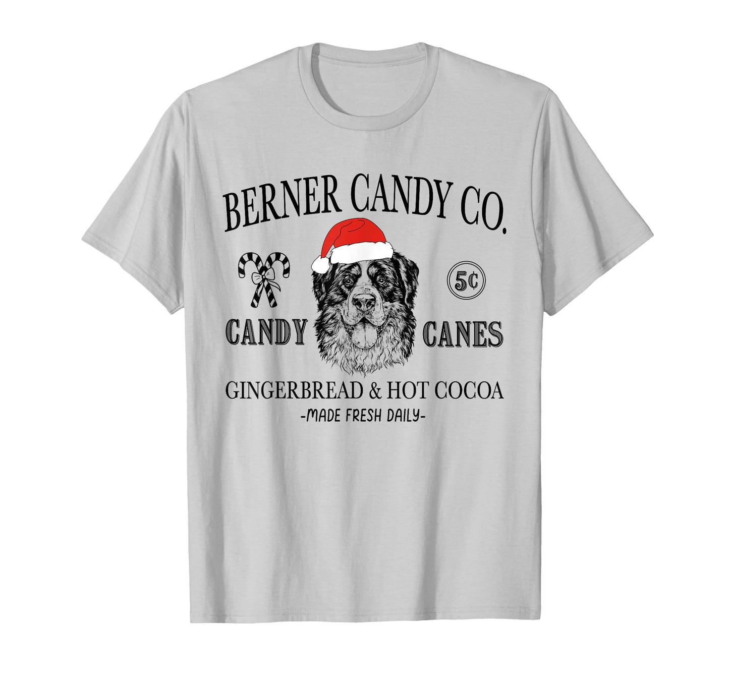 Funny Santa Bernese Mountain Dog Christmas Vintage Holiday T-Shirt