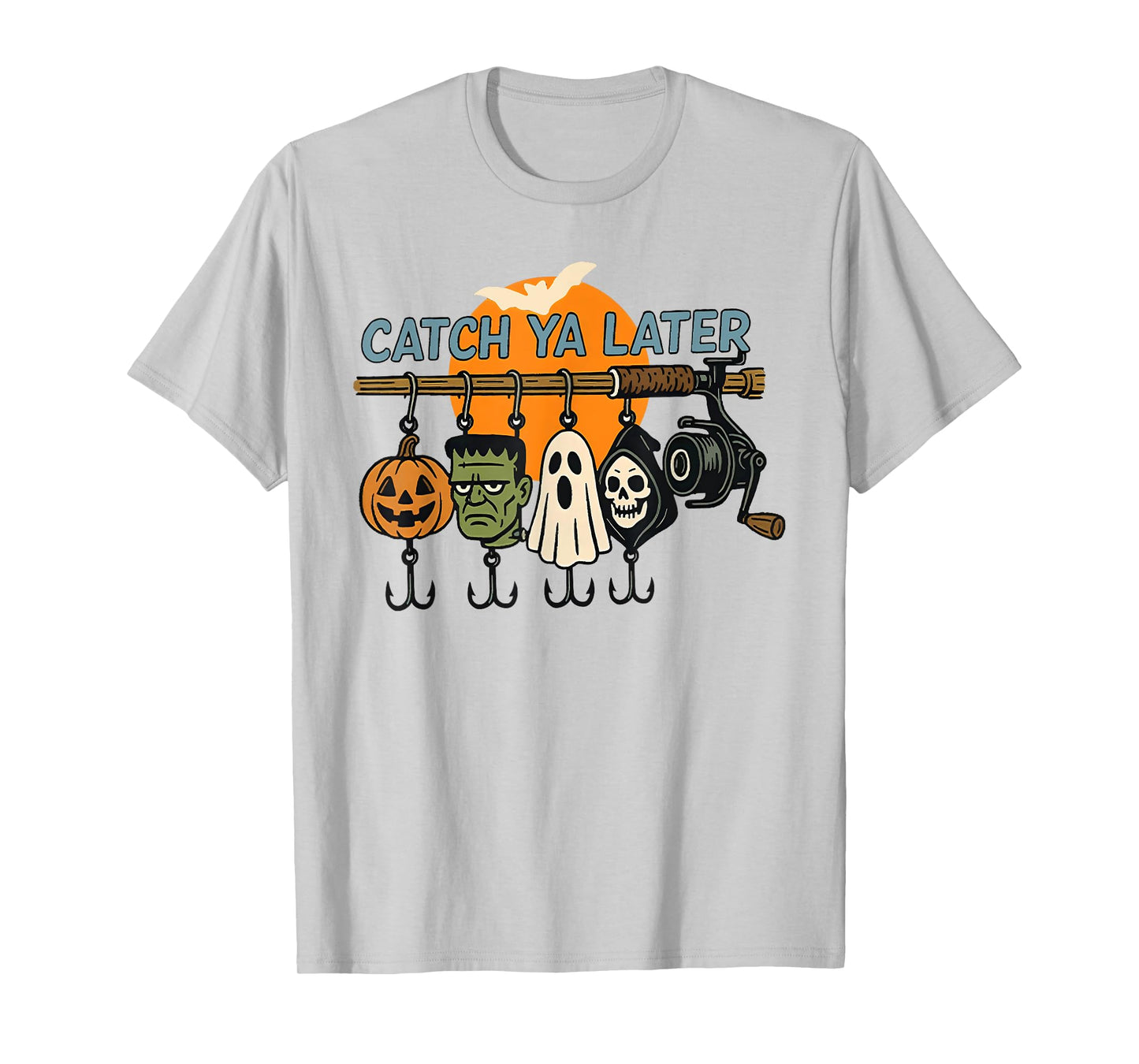 Halloween Catch Ya Later Fishing Fisherman Spooky Season T-Shirt