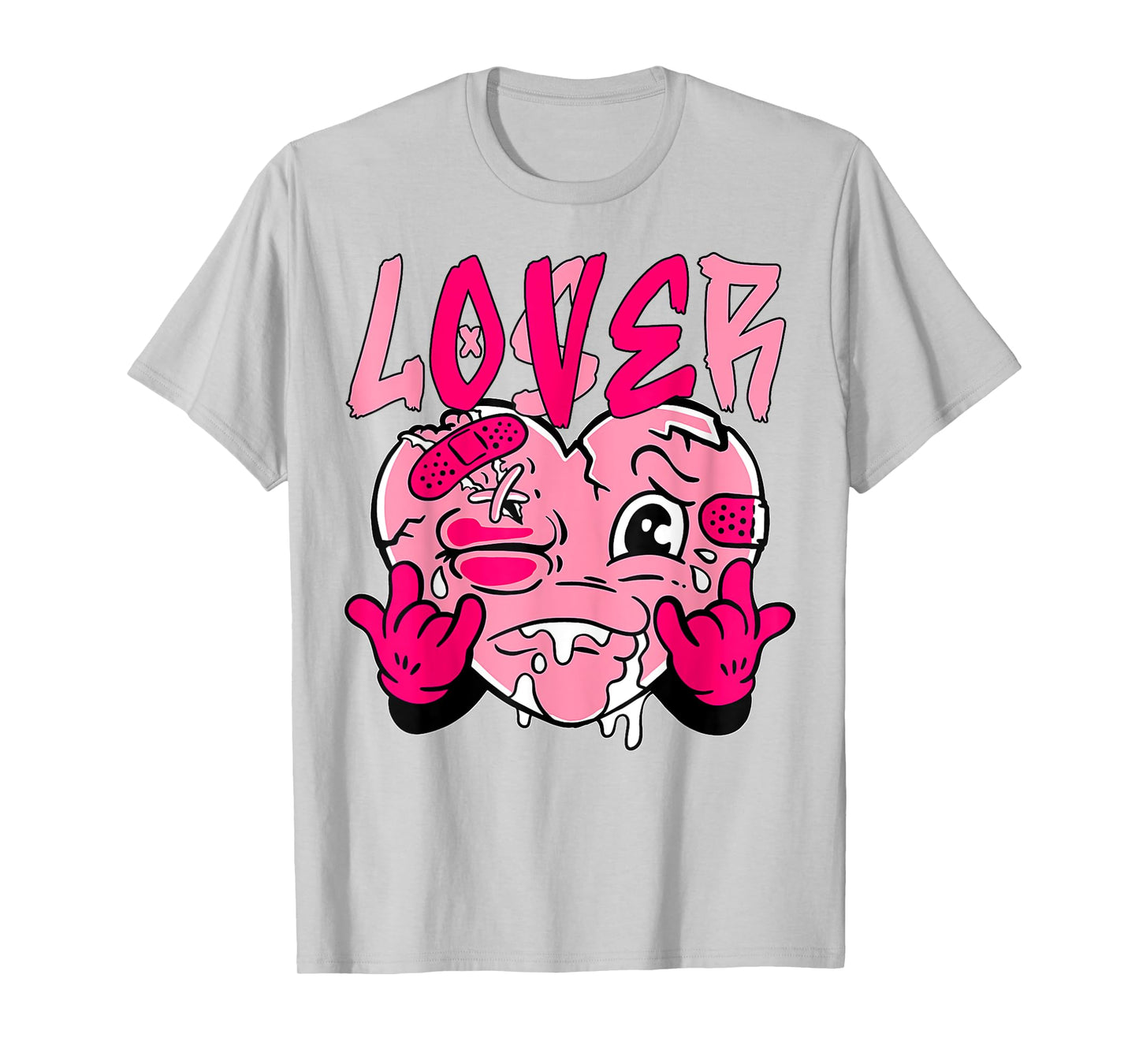 Pink Loser Lover Pink Drip Heart Matching Tee For Men Women T-Shirt