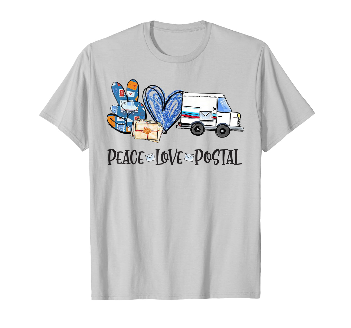 Peace Love Postal Service Mailman US Postman Worker T-Shirt