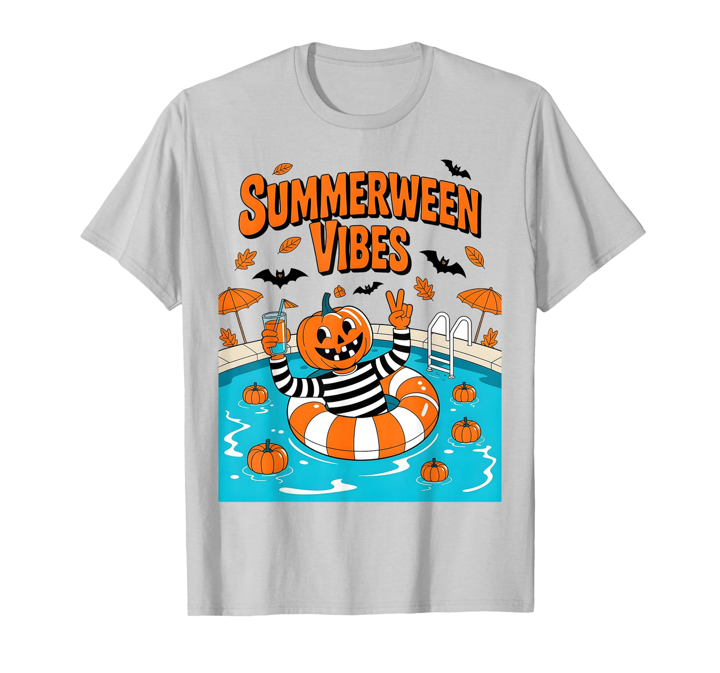 Summerween Vibes Spooky Summer Pumpkin T-Shirt