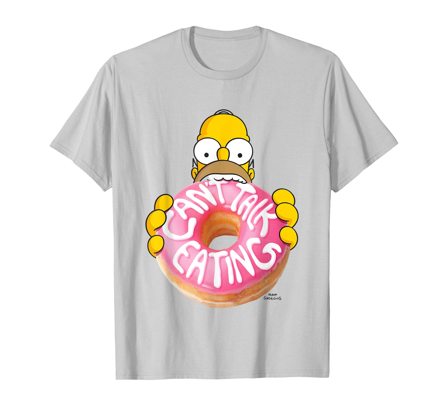 The Simpsons Homer Can't Talk Eating Donut T-Shirt