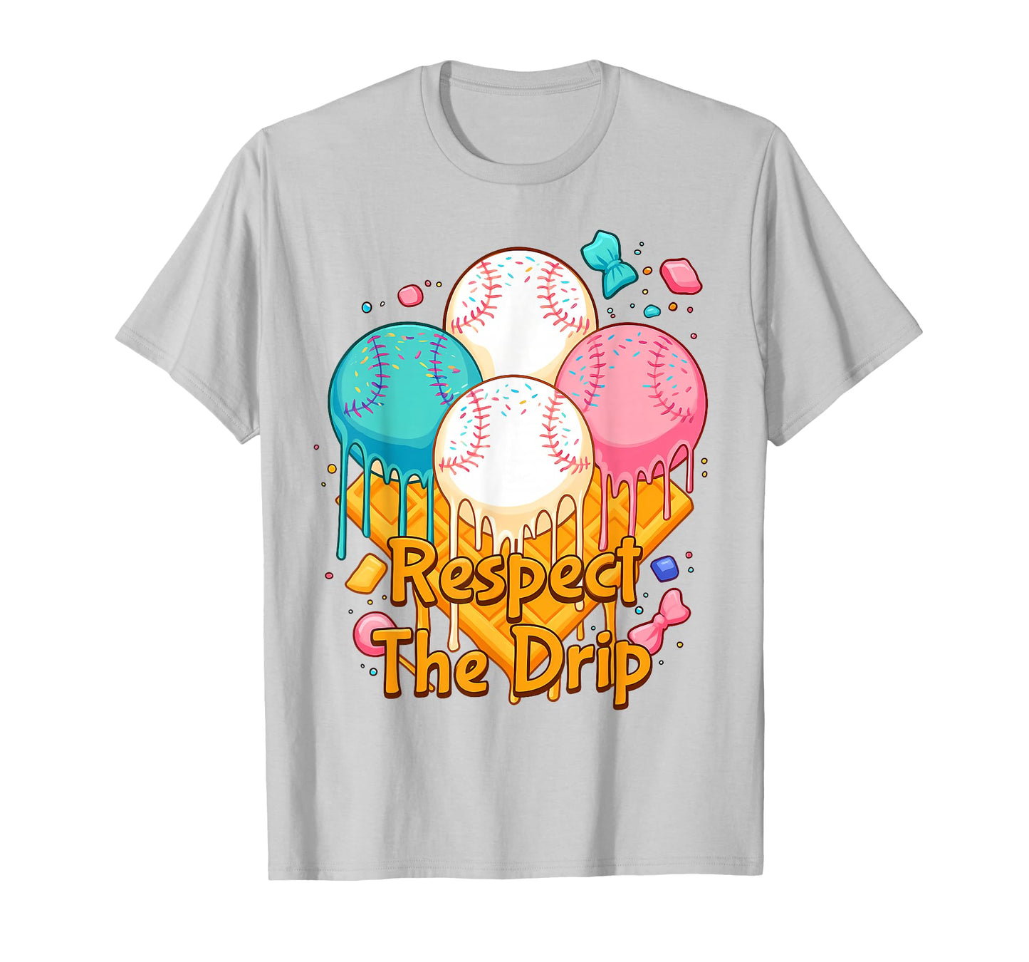 Respect The Drip Baseball Drip Boys Ice Cream Drip Youth T-Shirt