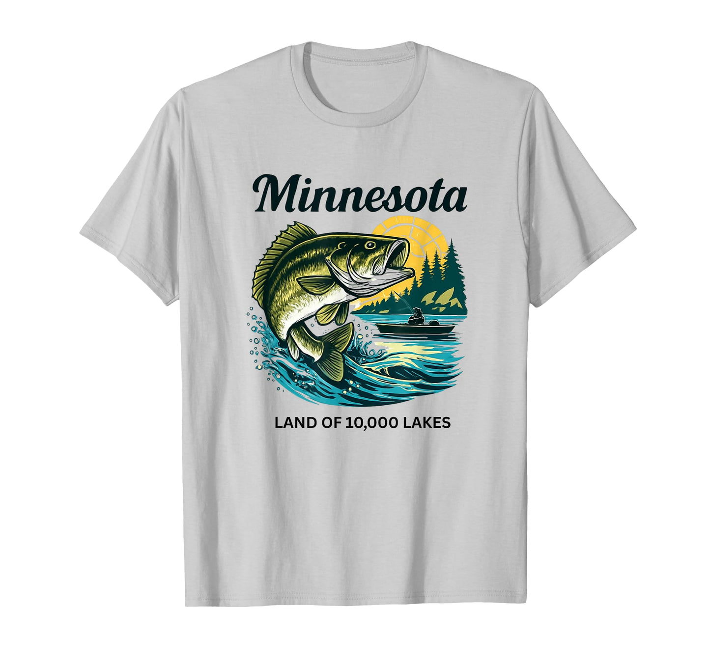 Minnesota Bass Fishing Lake Home Land Of 10,000 Lakes T-Shirt