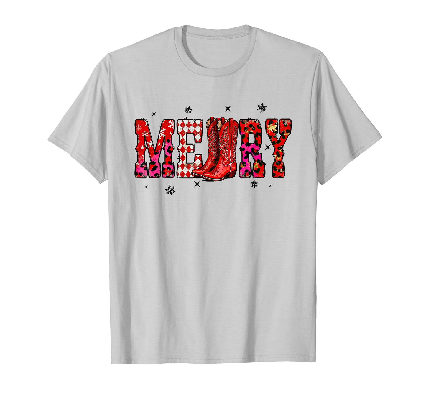 Merry Christmas Western Cowgirl Boots Howdy Xmas Holiday T-Shirt
