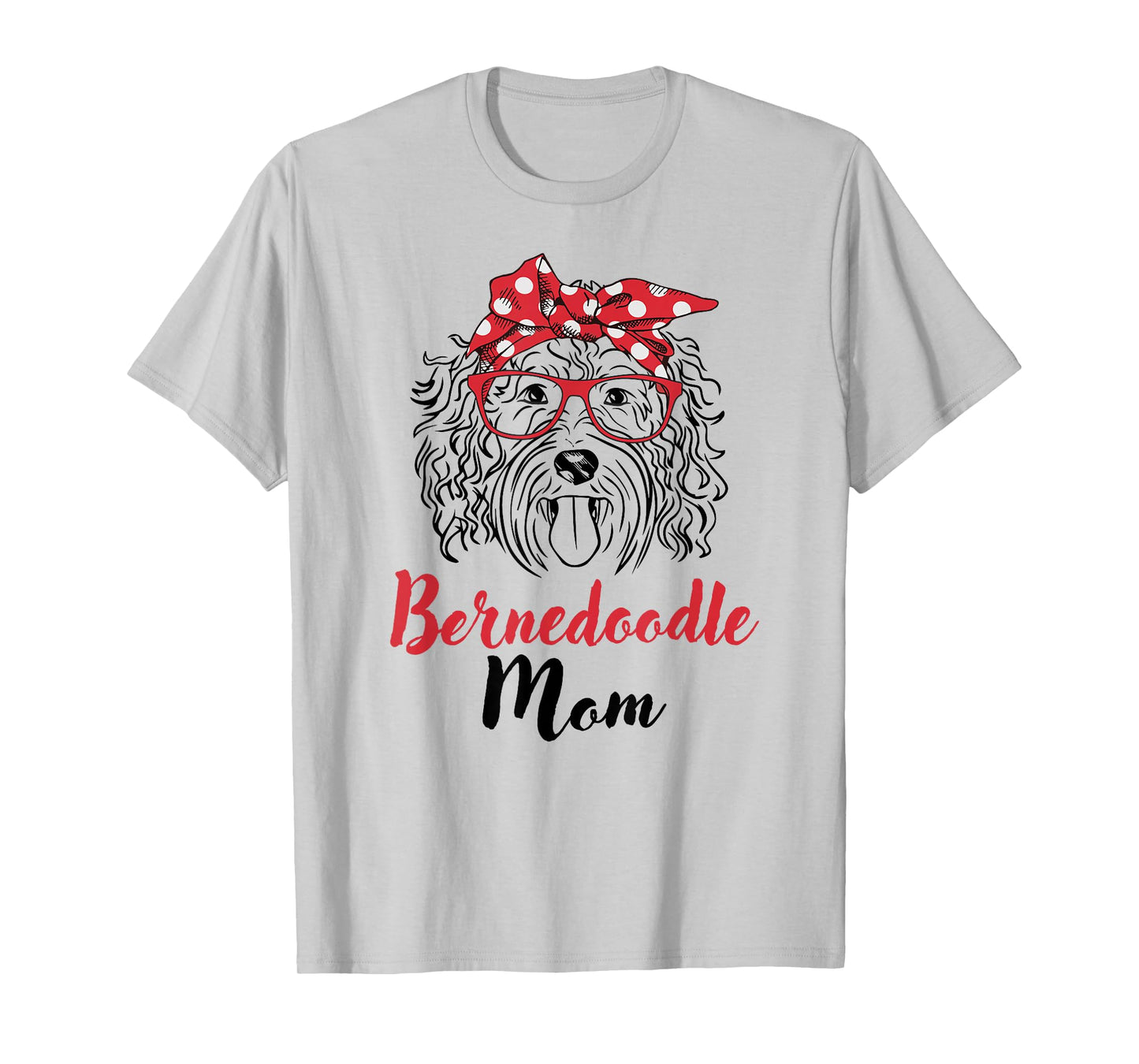 Cute Womens Girls Red Bandana Bernedoodle Mom Dog Lover T-Shirt