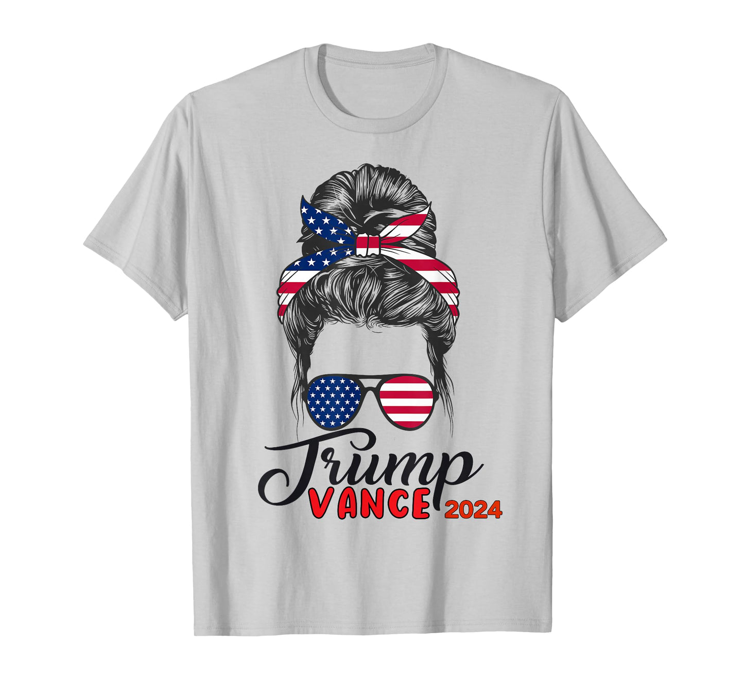Trump Vance 2024 Trump Girl USA Flag T-Shirt