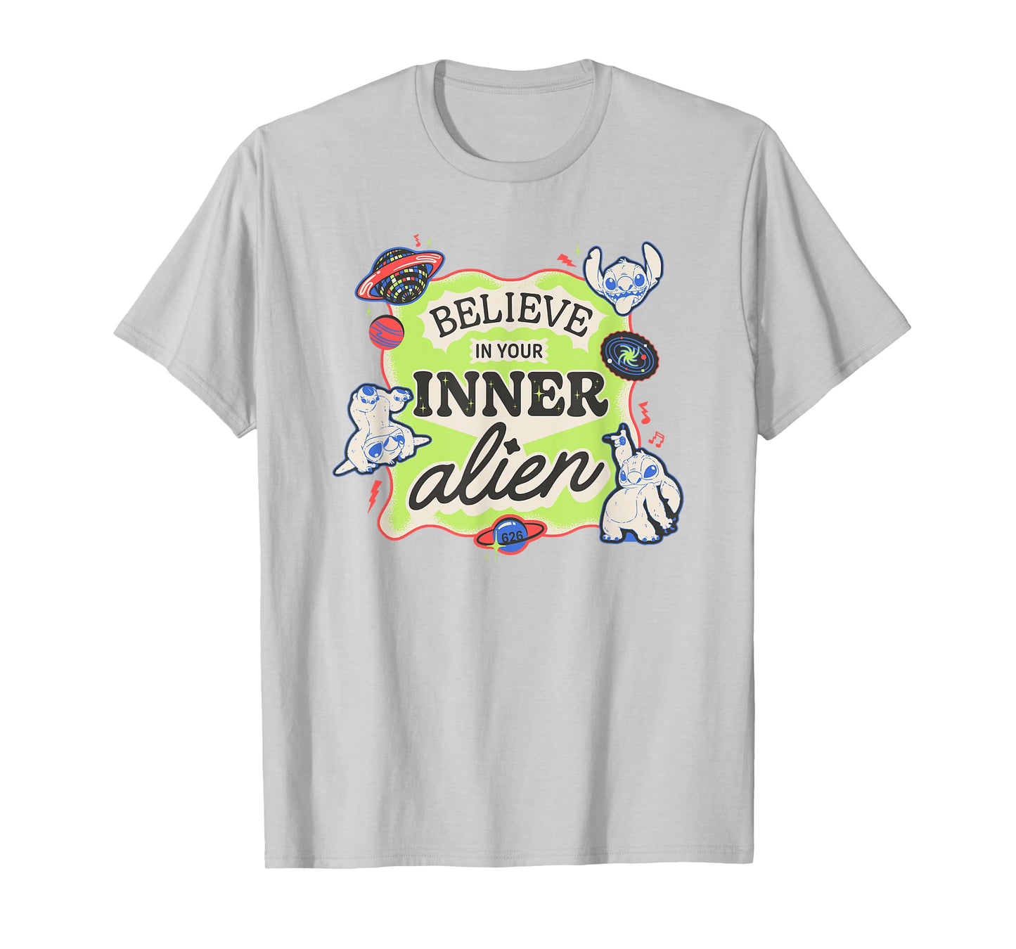 Disney Lilo & Stitch Believe In Your Inner Alien Retro Logo T-Shirt