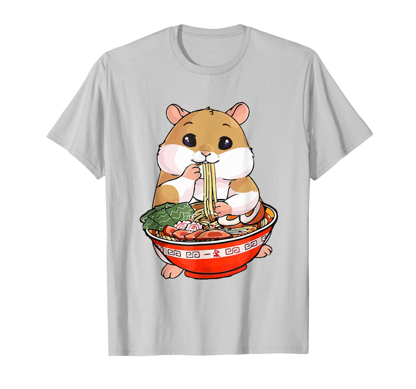 Kawaii Hamster Eating Ramen Noodles Anime T-Shirt