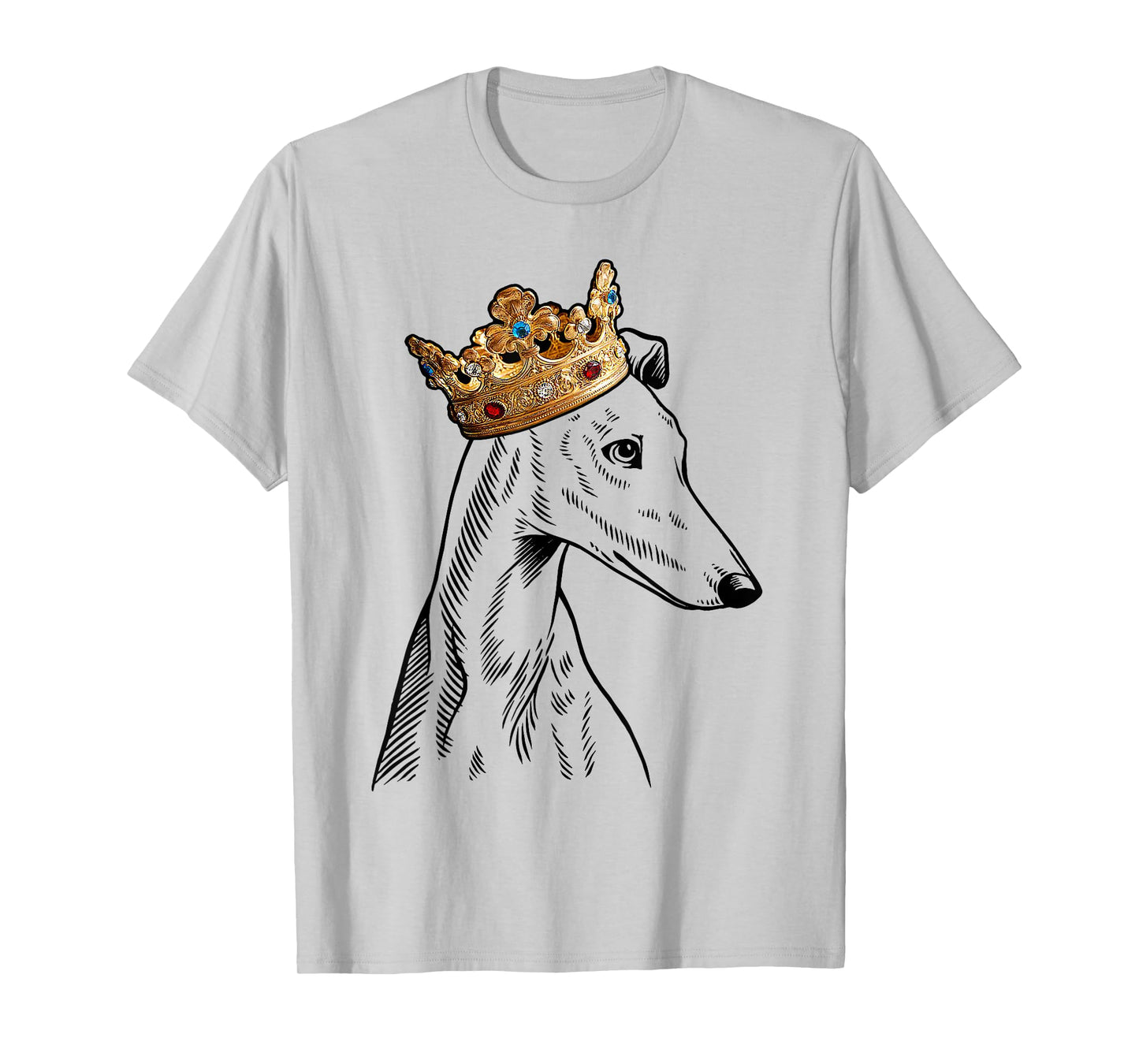 Greyhound Dog Wearing Crown T-Shirt