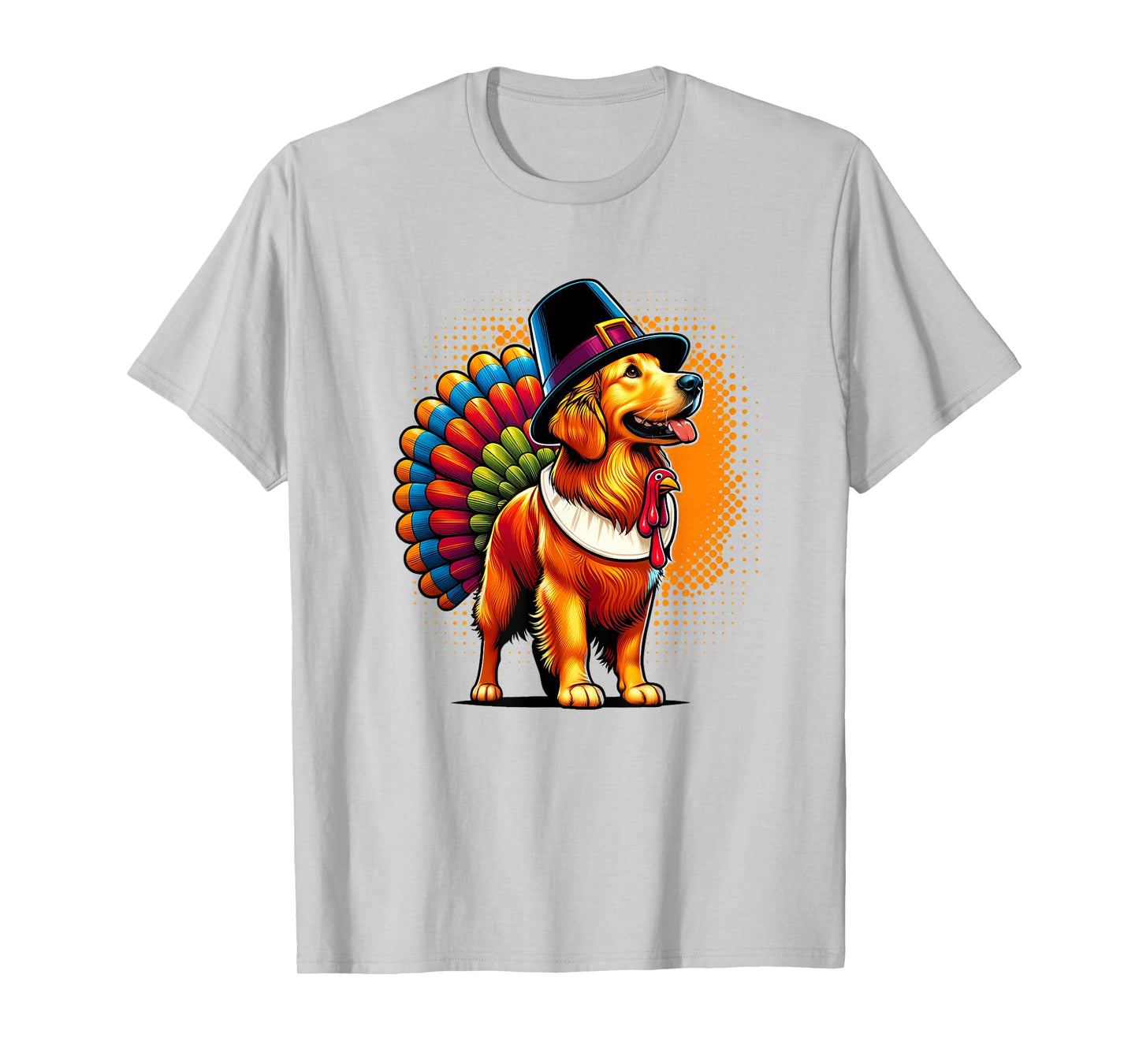 Humor Thanksgiving Turkey Golden Retriever Dog T-Shirt