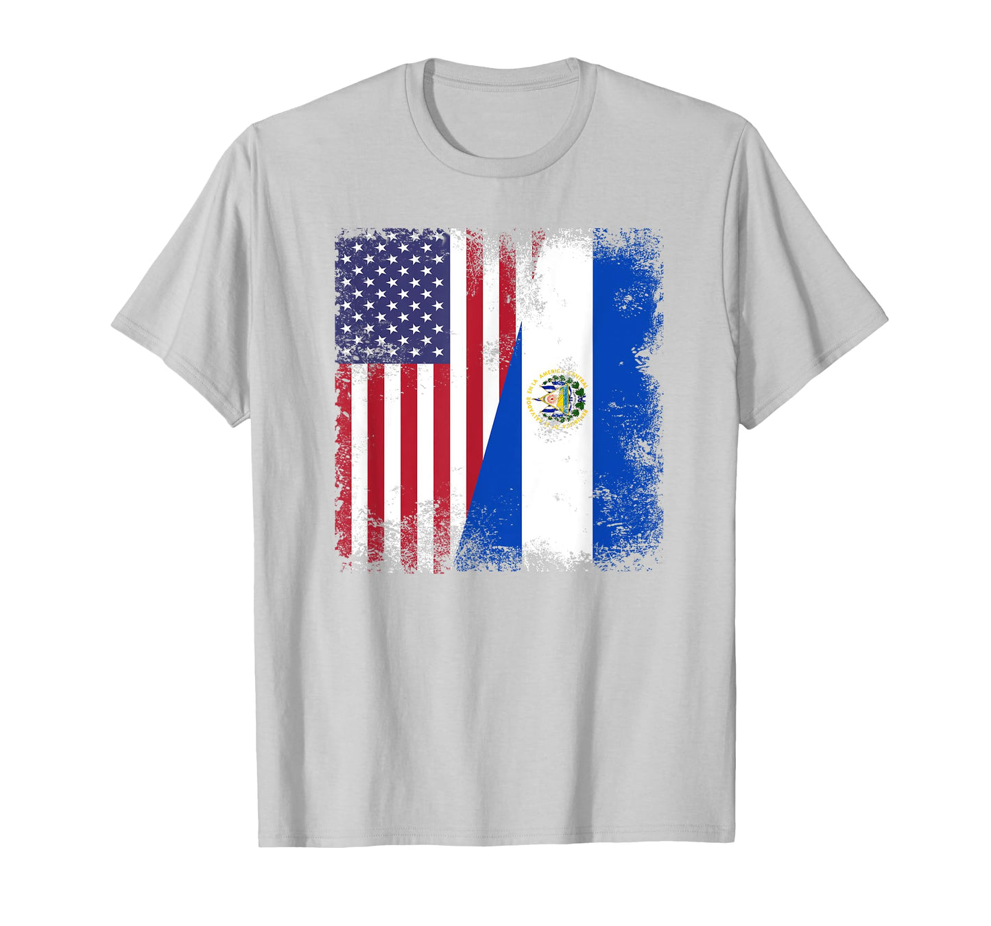 Half Salvadoran Flag T-Shirt | Vintage El Salvador USA Gift T-Shirt