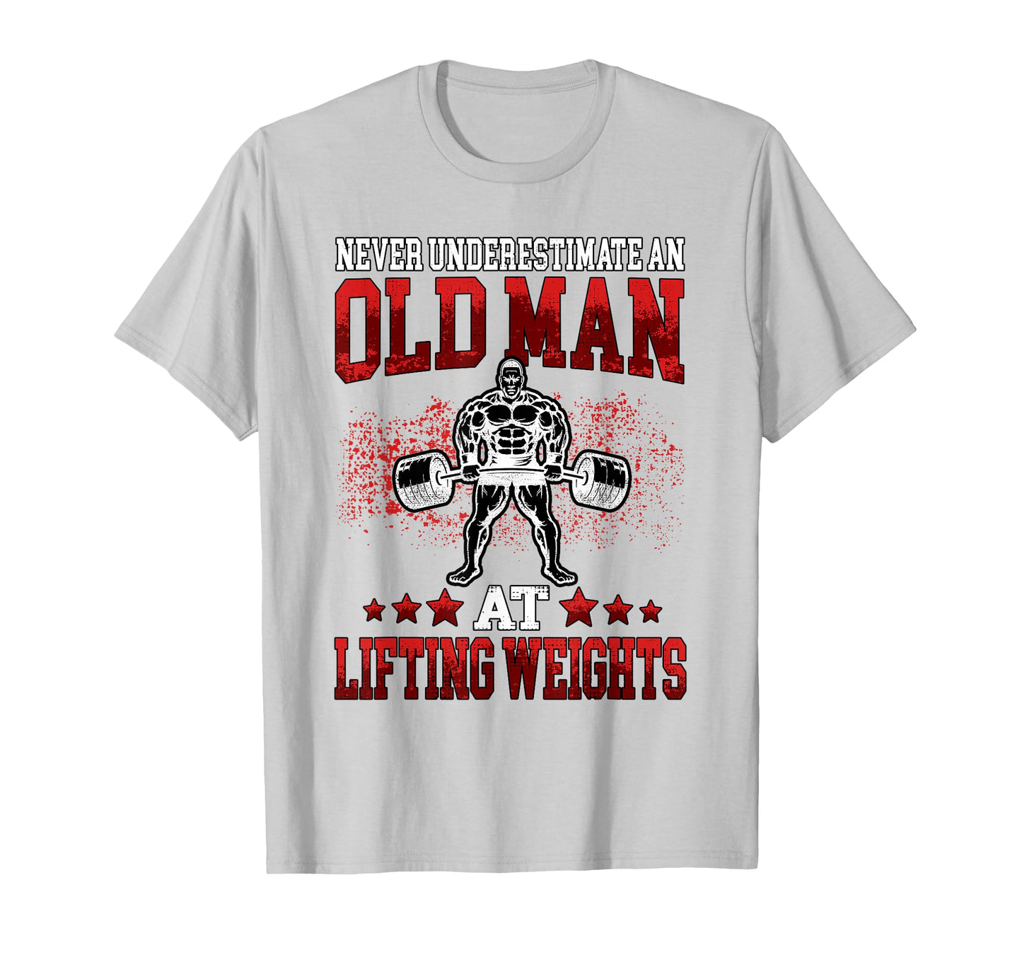 Fitness Old Man Pumping Gym Workout Gym T-Shirt