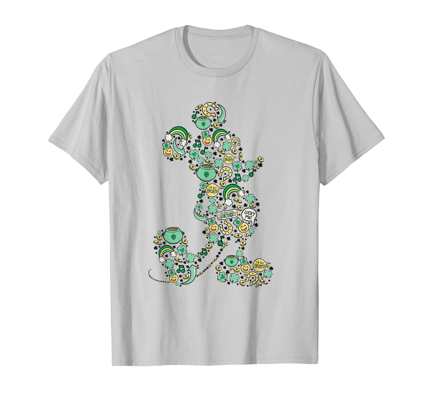 NEW Disney Mickey St. Patrick's Day Lucky Icons Silhouette T-Shirt