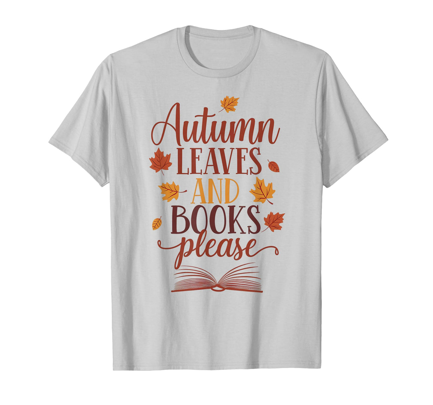 Autumn Leaves and Books Please - Cozy Vintage Fall Design T-Shirt