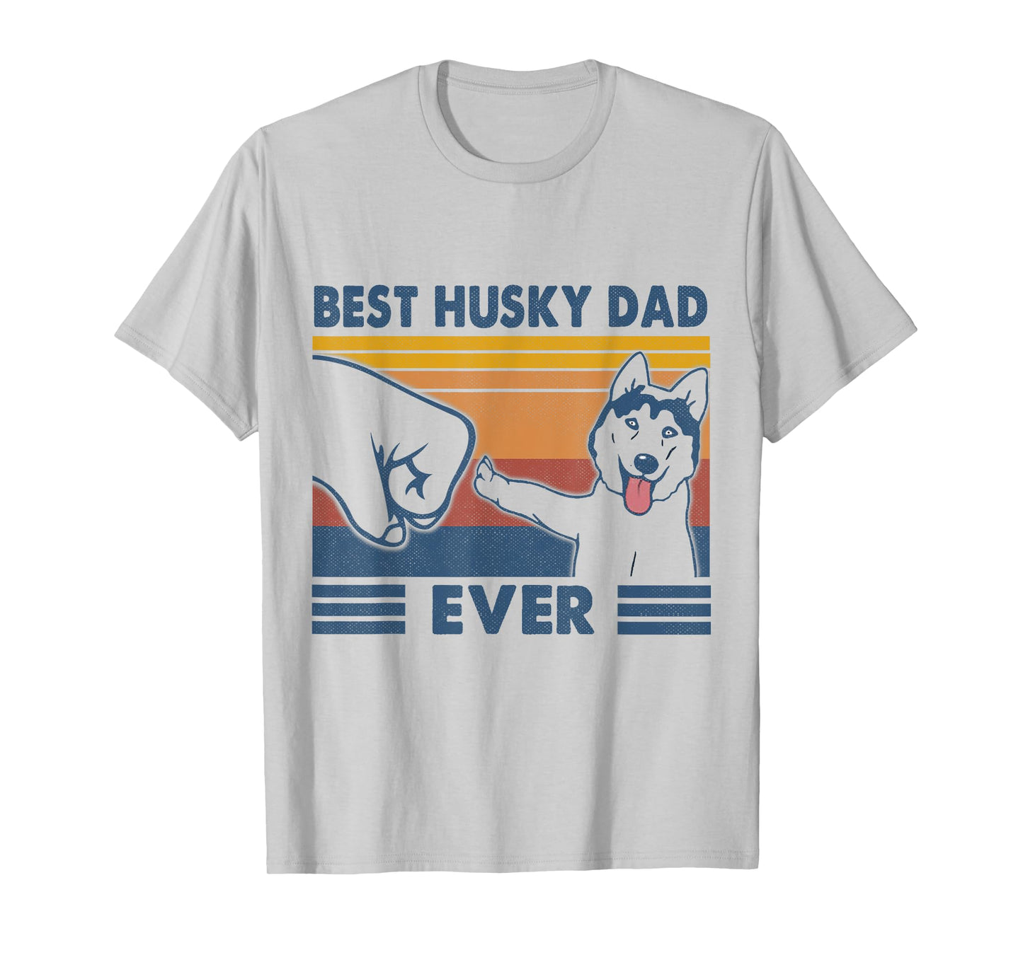 Vintage Best Husky Dad Ever Fist Bump Funny Husky Lover Gift T-Shirt