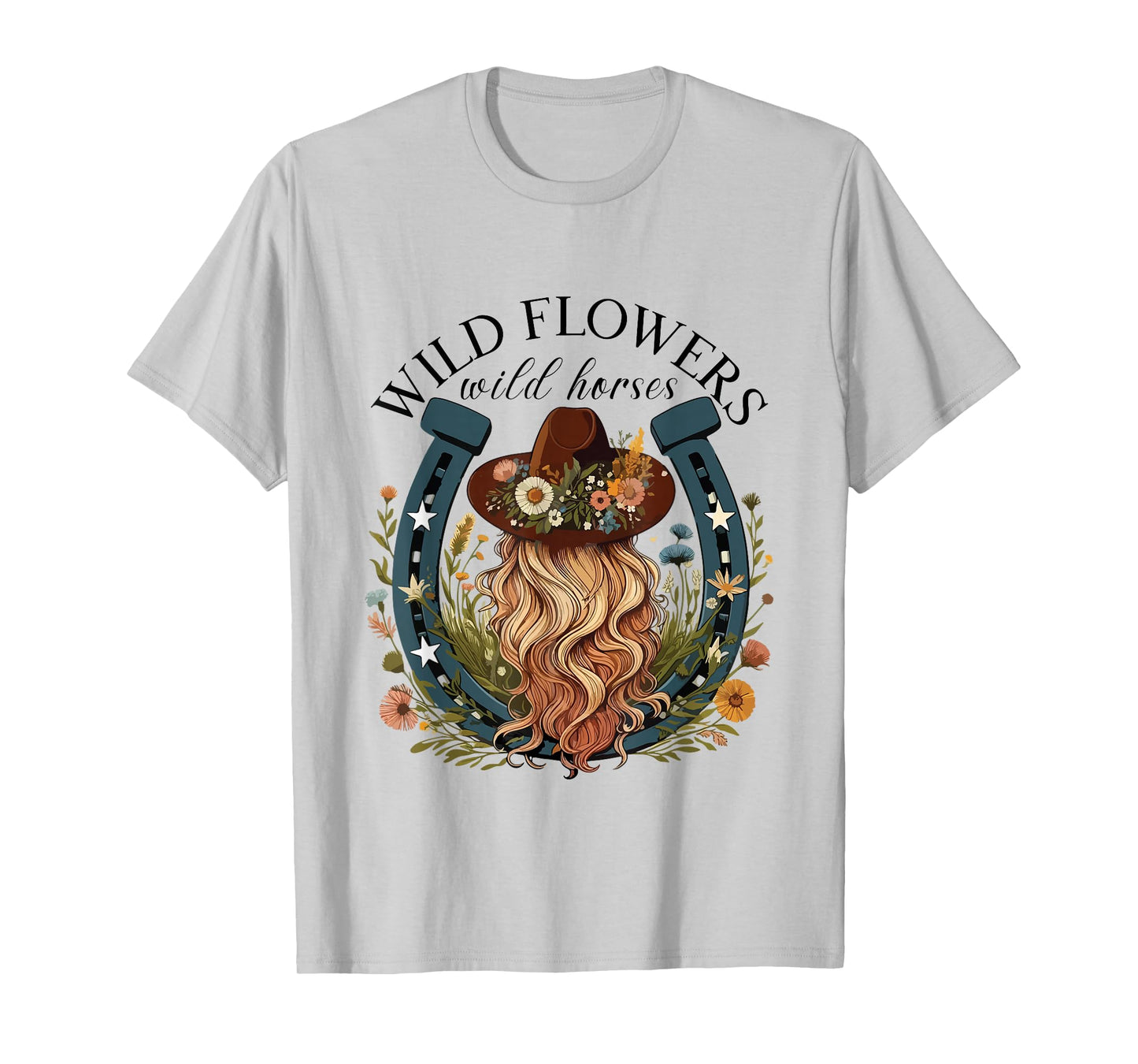 Wildflowers Wild Horses Western Boho Country Music T-Shirt