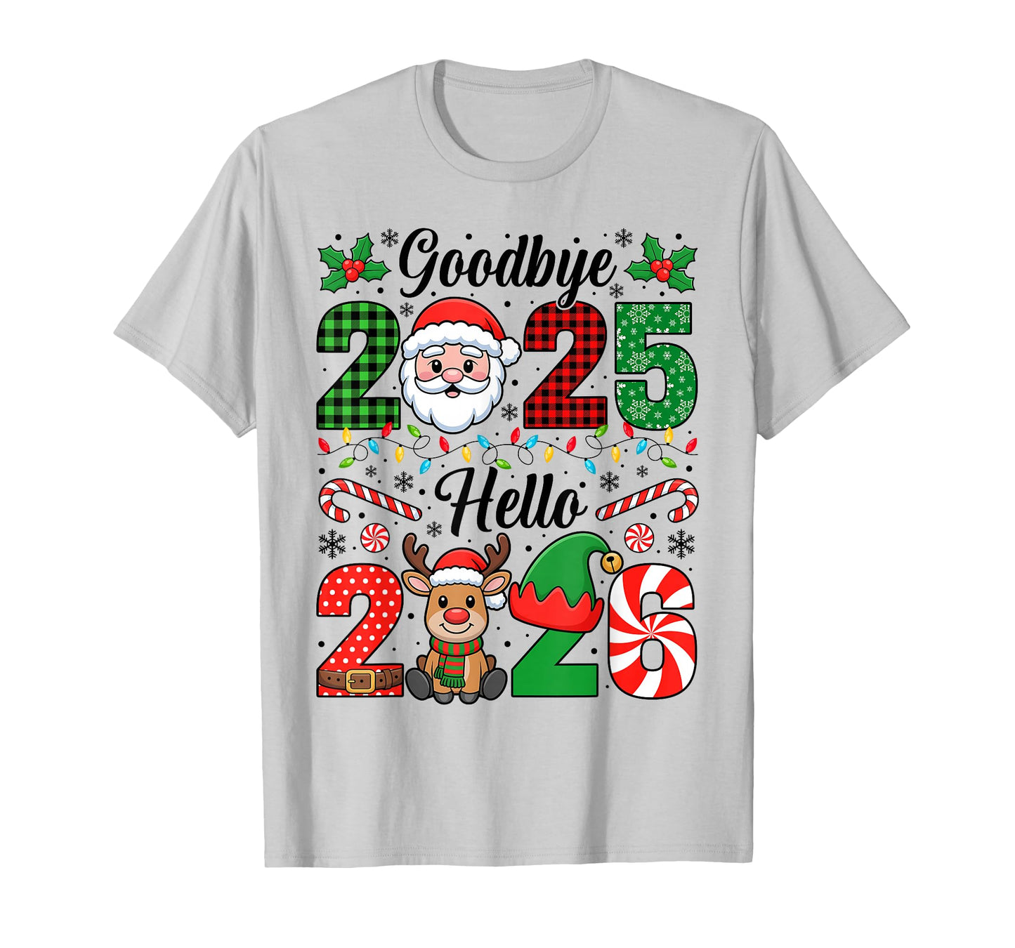 Goodbye 2025 Hello 2026 Christmas Matching Family Pajama T-Shirt