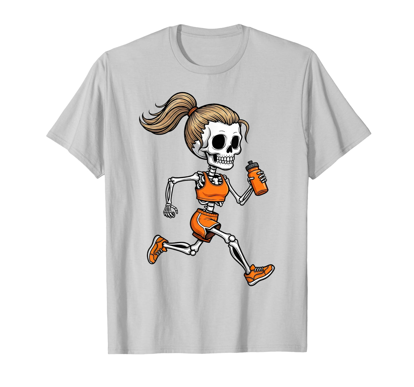Running Skeleton Halloween Costume Spooky Runner Women Men T-Shirt