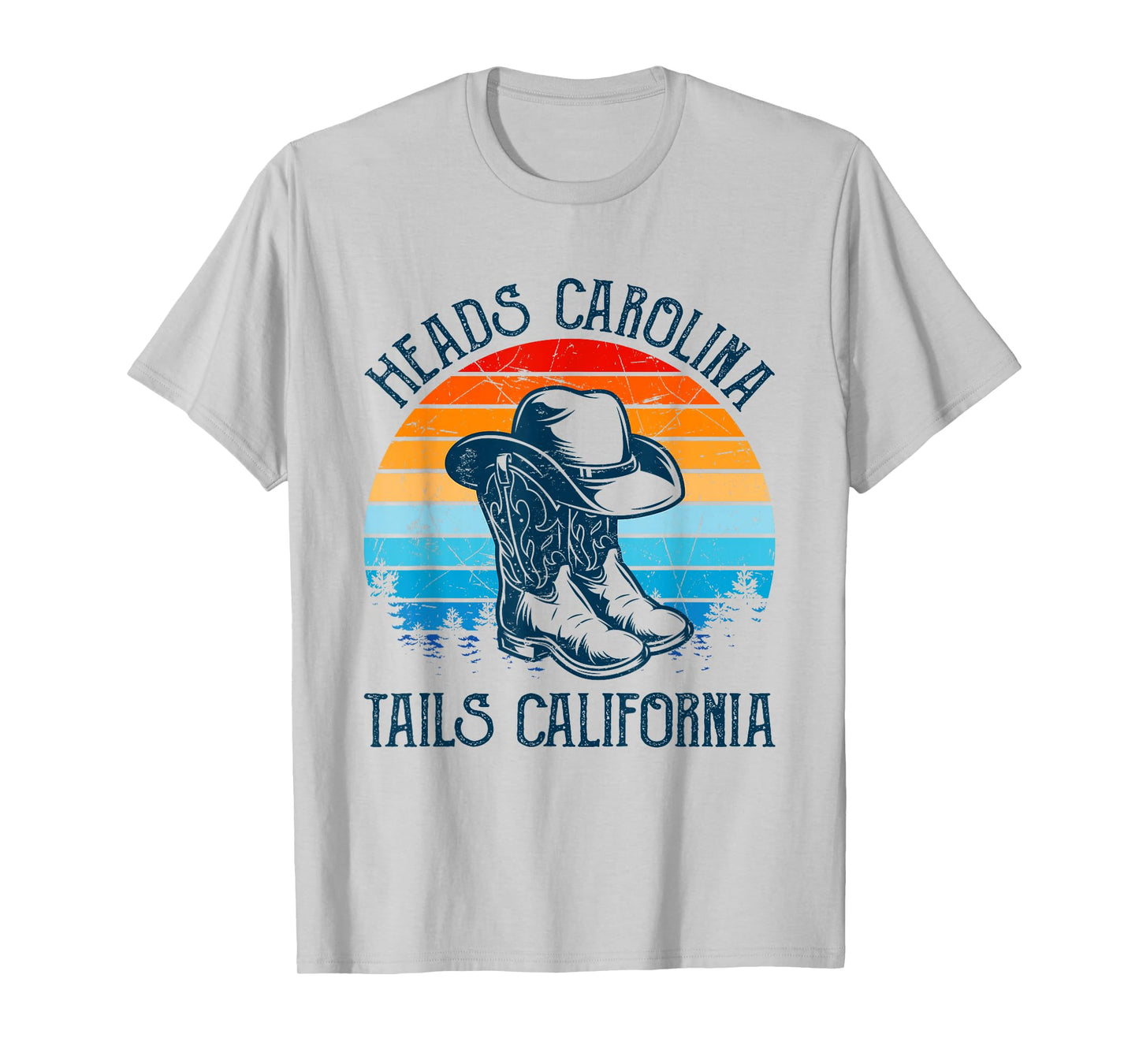 Heads Carolina Tail California Country Music Cowgirl Western T-Shirt