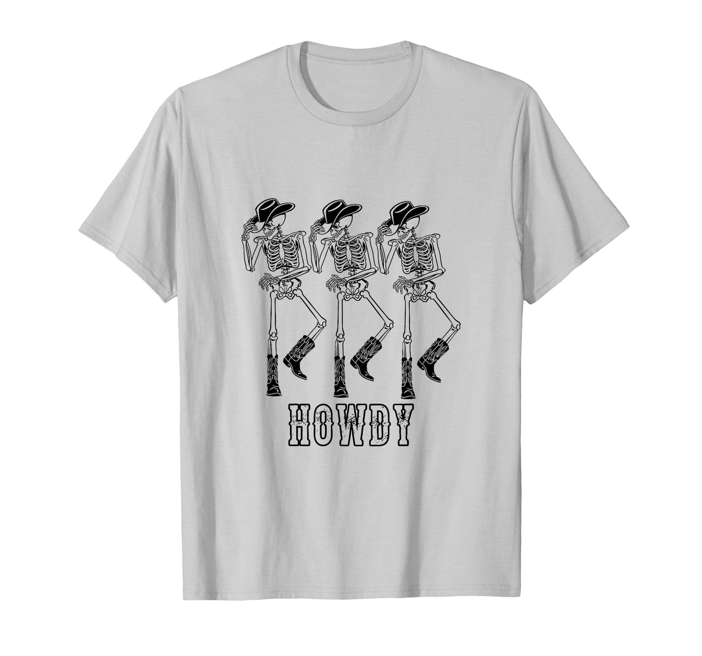 Retro Howdy Skeleton Cowgirl Dancing Cowboy Boots Horse T-Shirt