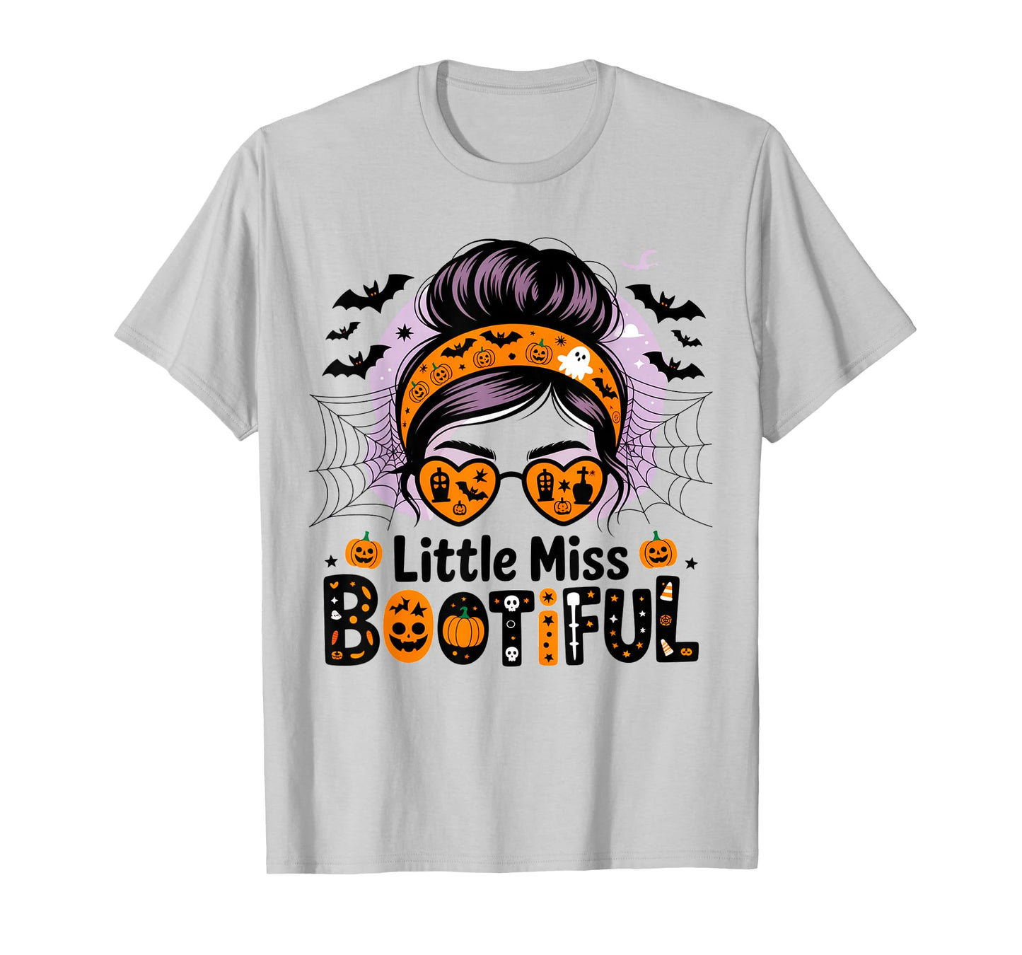 Little Miss Bootiful Messy Bun Halloween Costumes Girl Kid T-Shirt