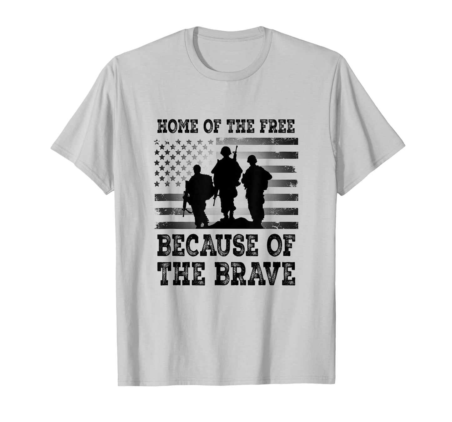 Home of The Free Brave U.S. Soldiers Flag Tribute T-Shirt