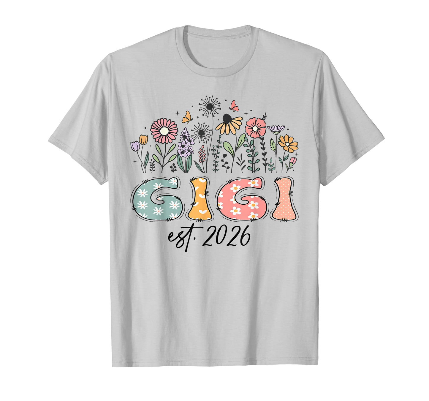 Promoted to Gigi Est. 2026 Wildflower Family Matching T-Shirt