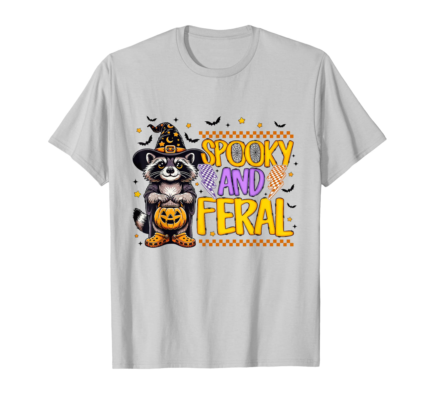 Spooky And Feral Raccoon Halloween Witch Raccoon Trash Panda T-Shirt